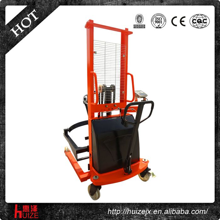 半電動(dòng)稱重油桶車(chē)（夾鐵桶，手搖翻轉(zhuǎn)倒料）